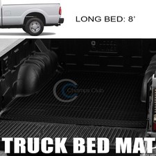 Fits 99-16 F250f350 8 Ft Black Rubber Diamond Truck Bed Trunk Mat Carpet Liner