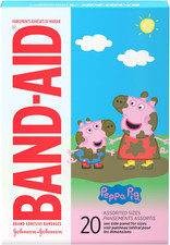 Band-Aid Peppa Pig Adhesive Bandages for Kids Assorted Sizes 20 Ct