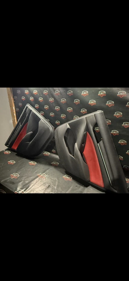 2018-20 Honda Accord Sport Oem Two Tone Red & Black Door Panels Set Of 4 - Image 3 of 4