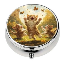 Kitten Cat pill box medicine Trinket NEW Free Ship 2 Inch Stocking Stuffer
