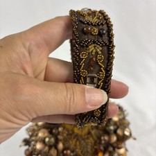 Mary Frances Handbag Brown Beaded Vintage