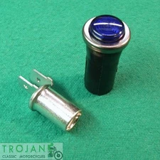 GENUINE LUCAS WARNING LIGHT, BLUE LENS, TRIUMPH, BSA, NORTON, 54361250, 99-7054