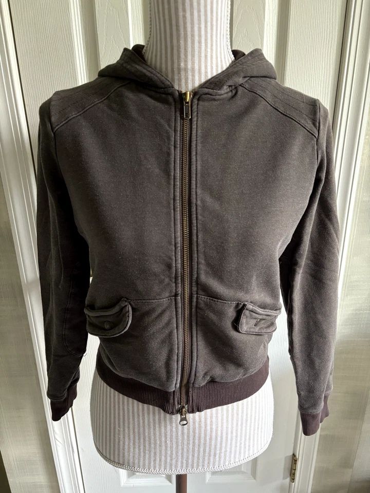 Sudadera con Capucha Da Nang Marrón Floral Boho Bordada Talla Pequeña Foto 2 de 3