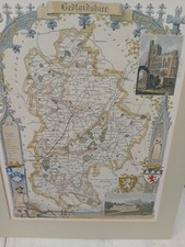 Bedfordshire Map Mounted Antique Print
