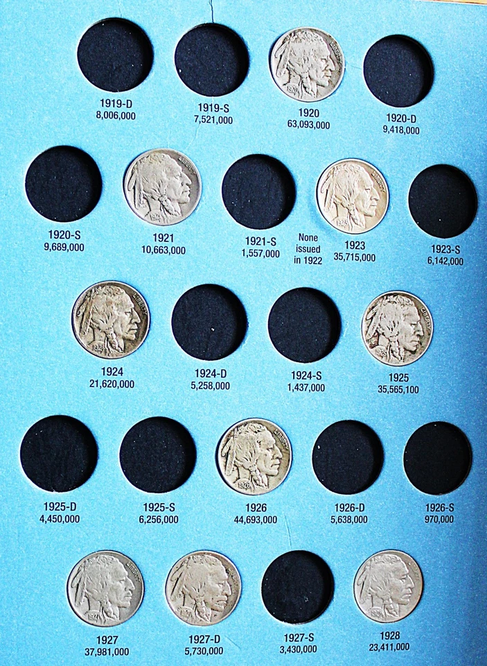 1913-1938 PARTIAL SET QUALITY INDIAN HEAD/BUFFALO NICKELS 43 COINS NO JUNK - Image 3 of 4