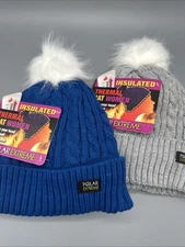 2-Polar Extreme Women's Thermal Lined Insulated Pom Pom Cable Knit Beanie /hat