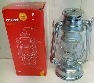 Amtech 15 LED Windlicht Lampe Silber. Dimmbare Batteriebetriebene Campingleuchte Neu