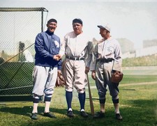 babe ruth-opening-day-1927 & ty cobb  Colorized 8x10 Print-FREE SHIPPING