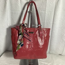 Coach Pink Patent Leather Gallery Embossed Large Tote Shoulder Bag F19818