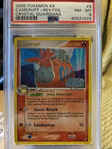PSa 8 Camerupt Holo Rare #3 Crystal Guardians Pokemon 2006 S65