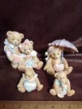 Vintage Enesco Cherished Teddies Priscilla Hillman Pink Love Mixed Lot Of 4