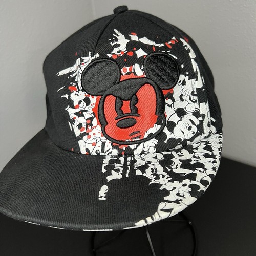 Disney Parks Angry Mickey Mouse Fitted Hat Black Graffiti YOUTH Cap 54 - 57CM - Picture 7 of 8