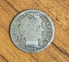 1914 S Silver Barber Dime