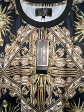 BAROQUE GOLD BY DRILL CLOTHING GOLD ROCOCO STYLE GRAPHIC PRINT  T-SHIRT 3XL NWT