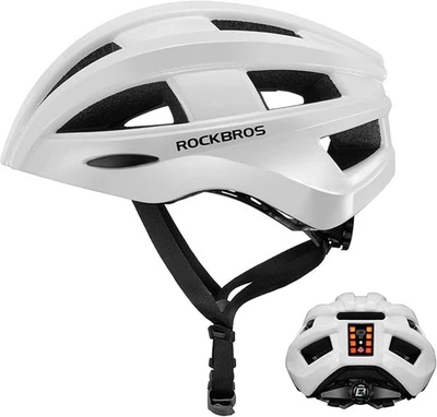 ROCKBROS Bike Helmet &Tail Light Recharge Adults Lightweight Breathable 55-60cm