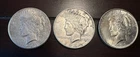 SILVER PEACE DOLLAR  90% SILVER (LOT OF 3) 1923, 1923, 1924