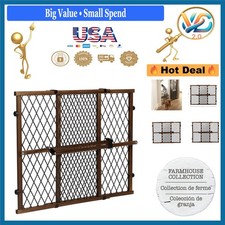 Position  Lock Baby Gate Farmhouse Collection Pressure Mount Wood 26-42"