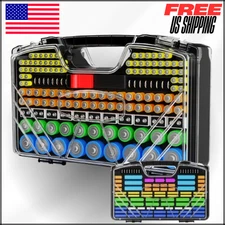 Battery Organizer Storage Holder Box Case with Tester, Double-Sided Variety Pack