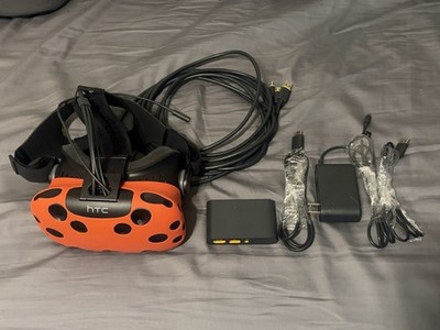 HTC Vive VR Headset w/ Link Box And Cables Tested & Working A+ Condition