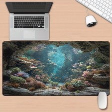 40 90cm Vibrant Underwater Scene XXL Mouse Pad - Non-Slip Rubber Base, Large Gam