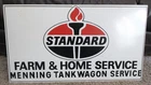 Vintage Standard Oil Farm & Home Service Metal Porcelain Enamel Sign 32" x 18"