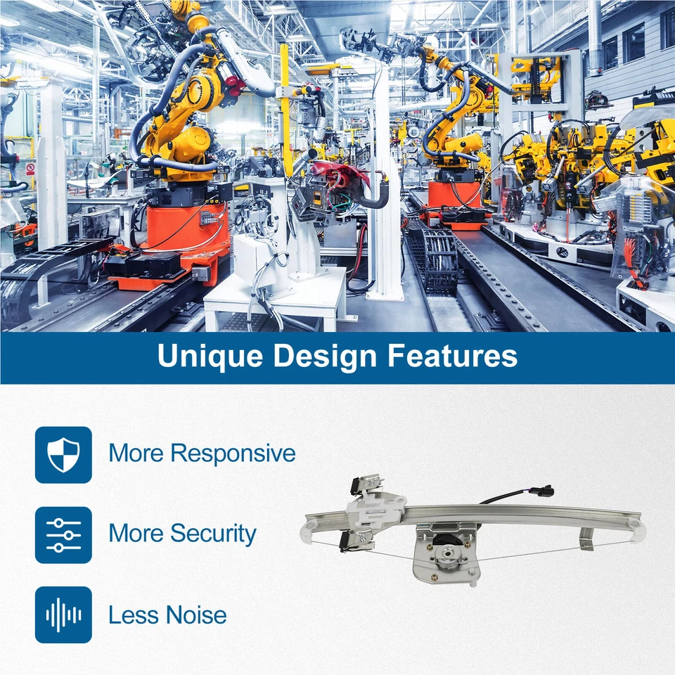 Par de reguladores de ventana trasera con motor para GMC Sierra 3500 HD 2007-2013 cabina extendida Foto 4 de 4
