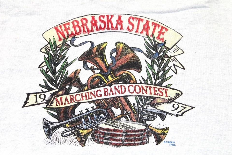 Sudadera Gris Vintage Concurso Banda Marchante del Estado de Nebraska 1997 Adulto XL Foto 3 de 4