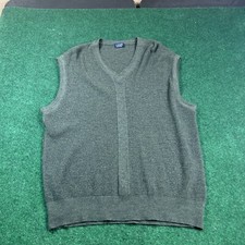COMO Sport Dark Green/Olive Textured Wool Blend Vest L
