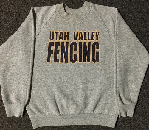Vtg 80s 90s Utah Valley Fencing Spellout Sweatshirt S School Track Grunge PE Gym