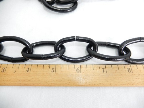 New 4 Ga. Black Painted Steel Oval Chain. 36". #18. - Picture 2 of 4