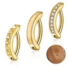 3Pcs Cz Belly Button Ring Surgical Steel Navel Bar Barbell Body Piercing Ring