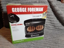 George Foreman 2 Serving Grill GR10B New Open Box classic plate never used.