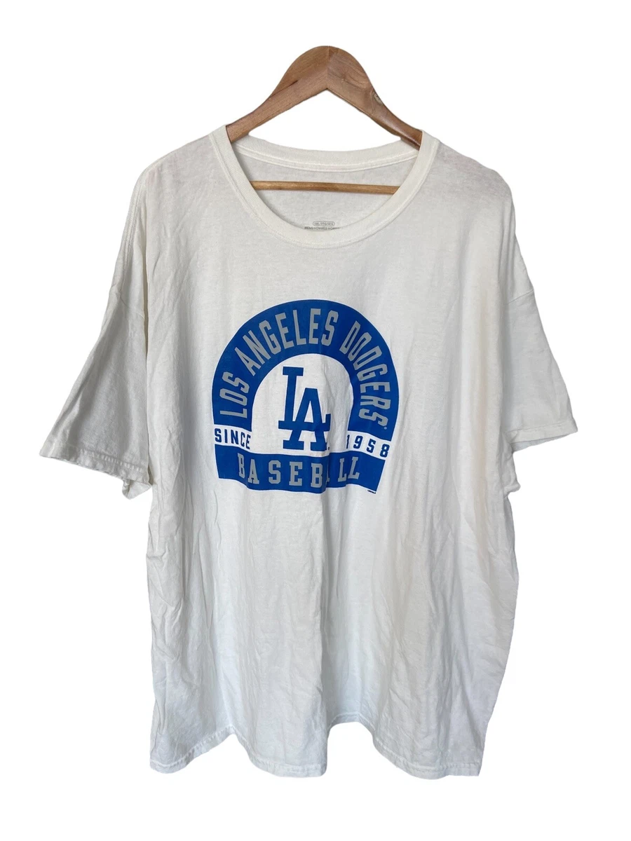 Los Angeles LA Dodgers Baseball White T Shirt 100% Cotton Mens Size 3XL GUC