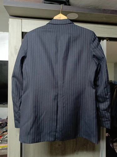 1970s vintage handtailored bespoke all worsted rockabilly disco navy blazer 40R - Picture 9 of 12