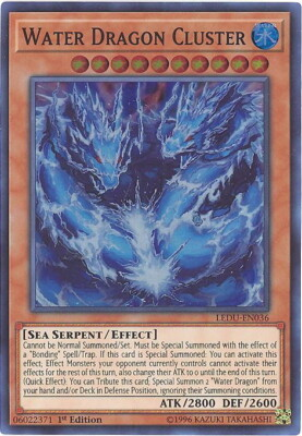 #ad #ad Yu Gi Oh Card LEDU EN036 WATER DRAGON CLUSTER super rare holo NM Mint $2.89