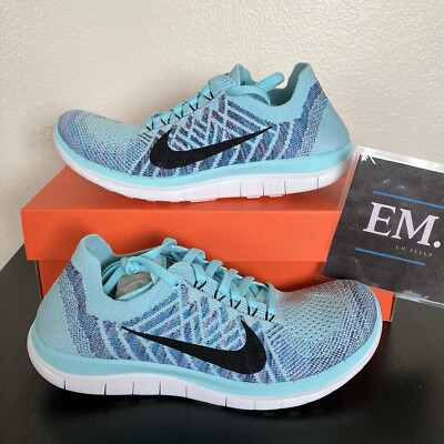Nike Women's Size Free Flyknit Running Shoes Blue Lagoon