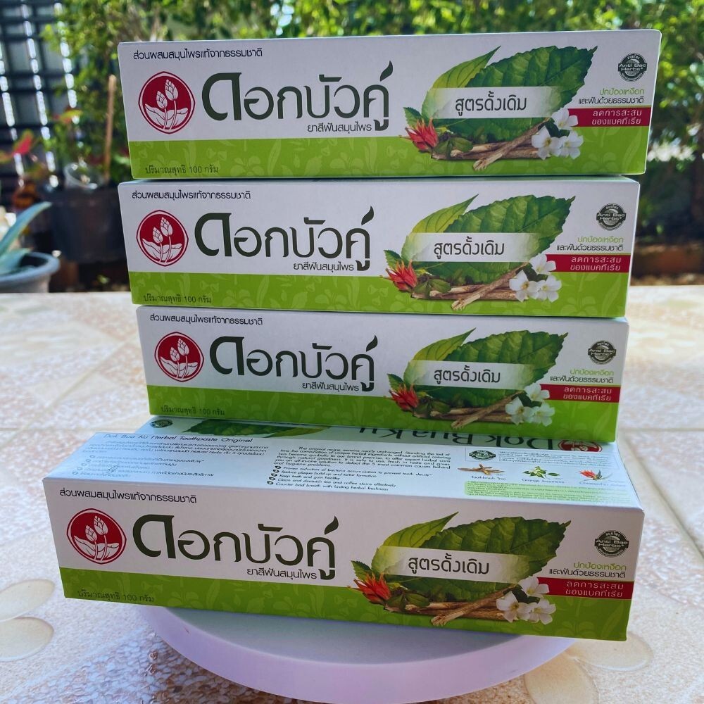 6x Twin Lotus Dok Bua Ku Cuidado Bucal Herbal Fórmula Original Fresco Reducir Bacterias