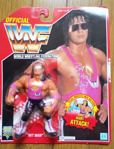 WWE WWF Hasbro Bret  hitman hart red card Wrestlin...
