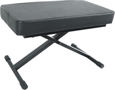 Deluxe Adjustable X-Style Keyboard Bench with 3" Foam Cushion - Heavy-Duty
