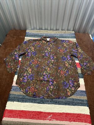 Vintage Fashion Formulas Floral Button Down Top Shirt Blouse Womens 1X NOS