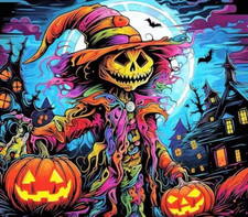 Halloween Diamond Art Kits for Adults,5D Skeleton Pumpkins Diamond Painting Kits