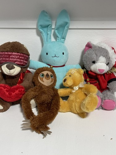 5 x Plush Soft Toys Santa Cat Teddy Bears Rabbit & The Croods 2014 ...