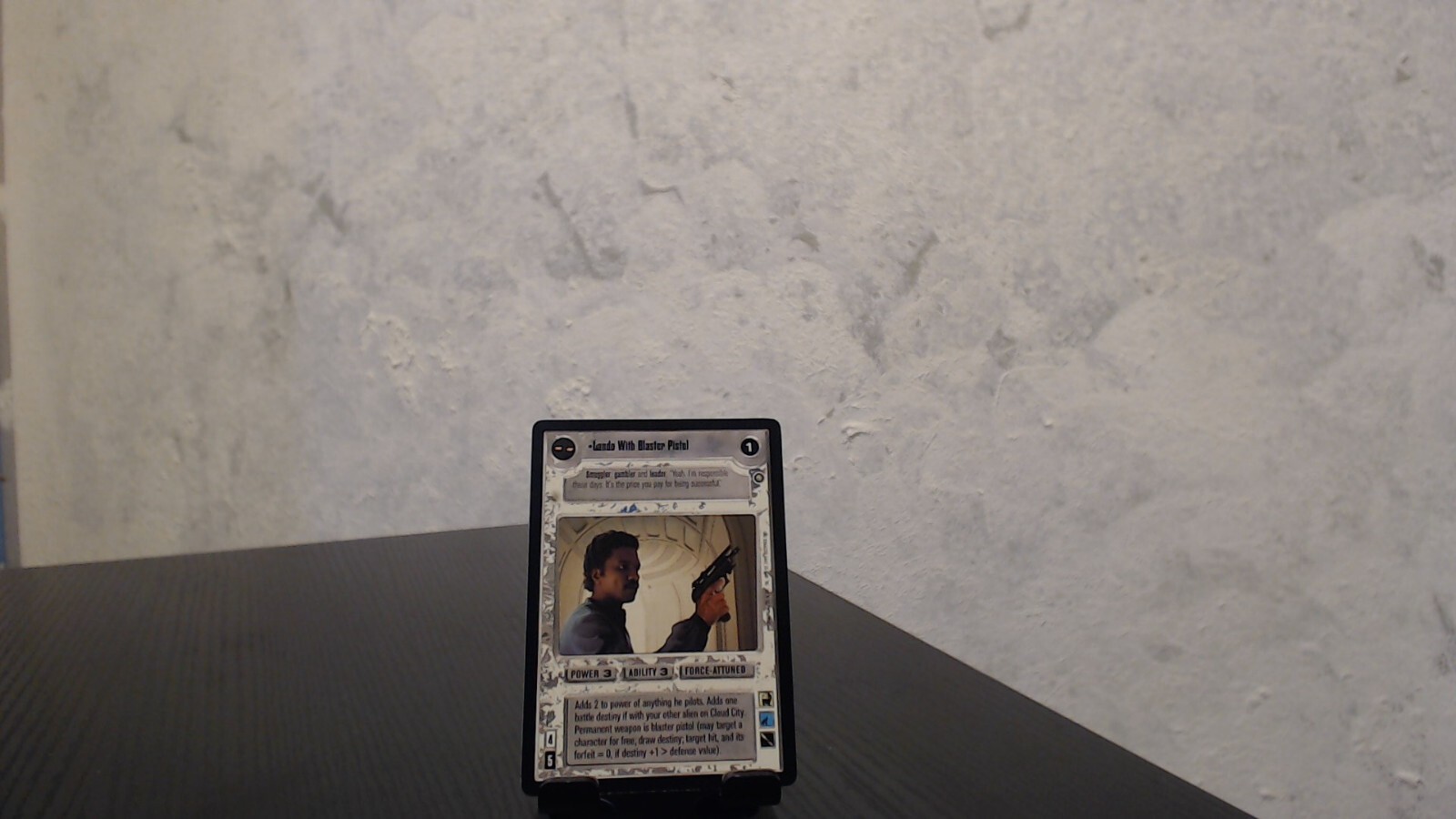 Star Wars CCG Lando With Blaster Pistol Light Side LP Enhanced Cloud City-image