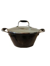 Fagor Michelle B 3 Qt Soup Pan Enamel Cast Iron w/ Lid Black