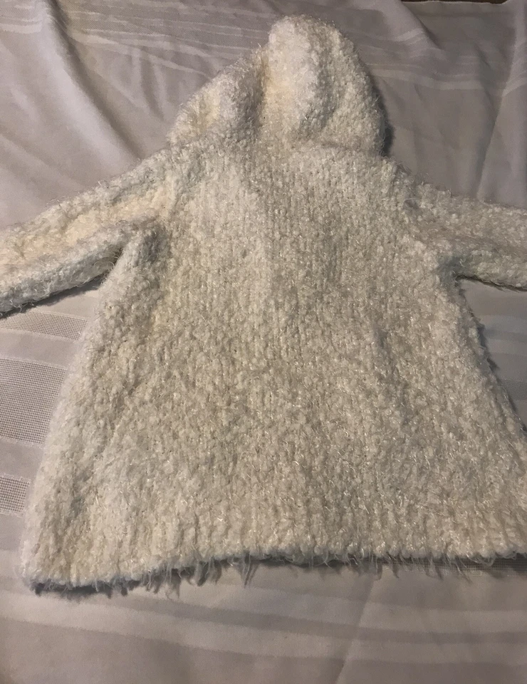 Casaco 18-24 meses bebê menina com capuz - Muito macio - Dressy Crazy 8 branco - Imagem 3 de 4