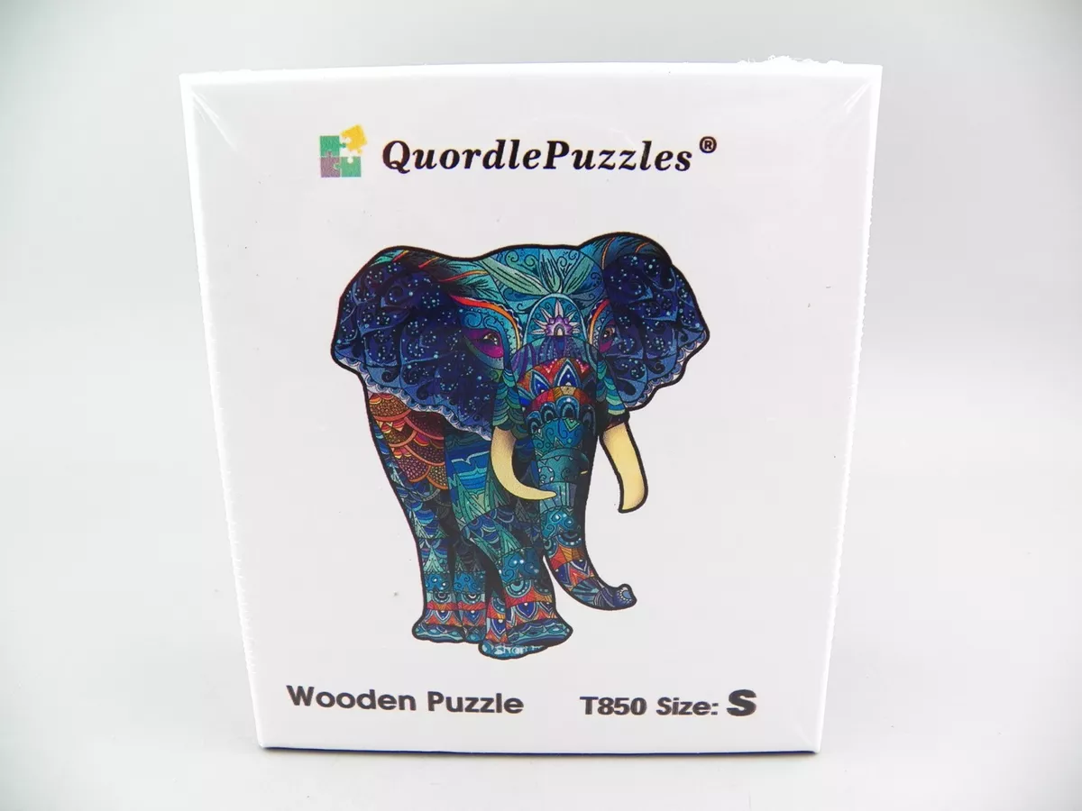 Quordle Puzzles ELEPHANT #T850 Small Laser Cut Wooden Puzzle 60-110 Pieces  NEW