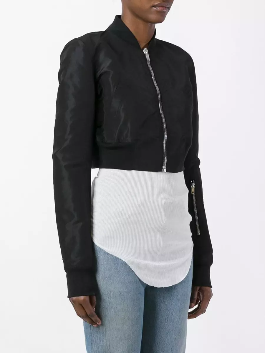NWT RICK OWENS Glitter Cropped Bomber Jacket SIZE 46(IT)/US(10)