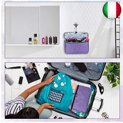 Teamoy Borsa da Viaggio Portatile per Dyson Airwrap Styler e Accessori, Viola - Foto 7 di 8