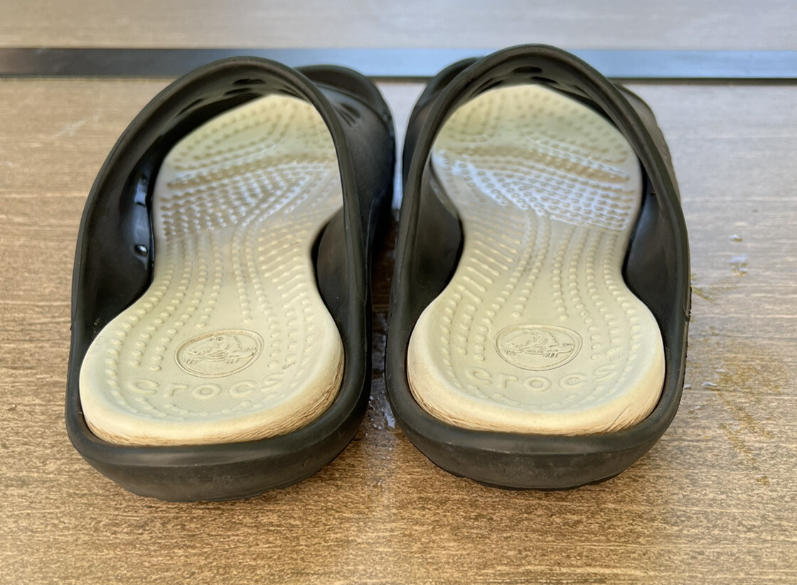 Crocs sandals. Mens 9 Womens 11. Black And White. Cro… Gem