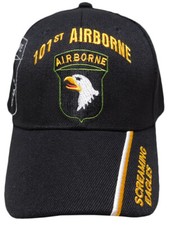US Military 101st Airborne Division Black Baseball Cap LICENSED